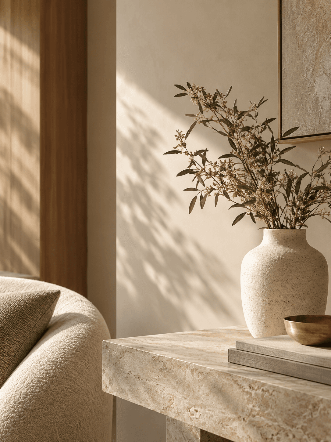 Warm minimalist residential interior